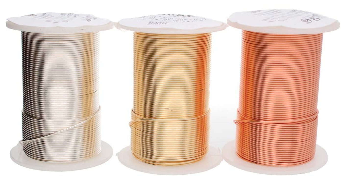 Wrapping Wire, Tarnish Resistant, 20 Gauge, 15 Yards – Copper, Gold, or Silver