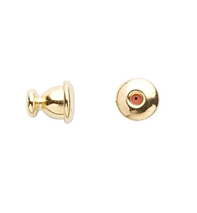 Stick Pin Clutch, Gold Plated Brass 6x5.5mm Open Ended Hat Pin Clutches