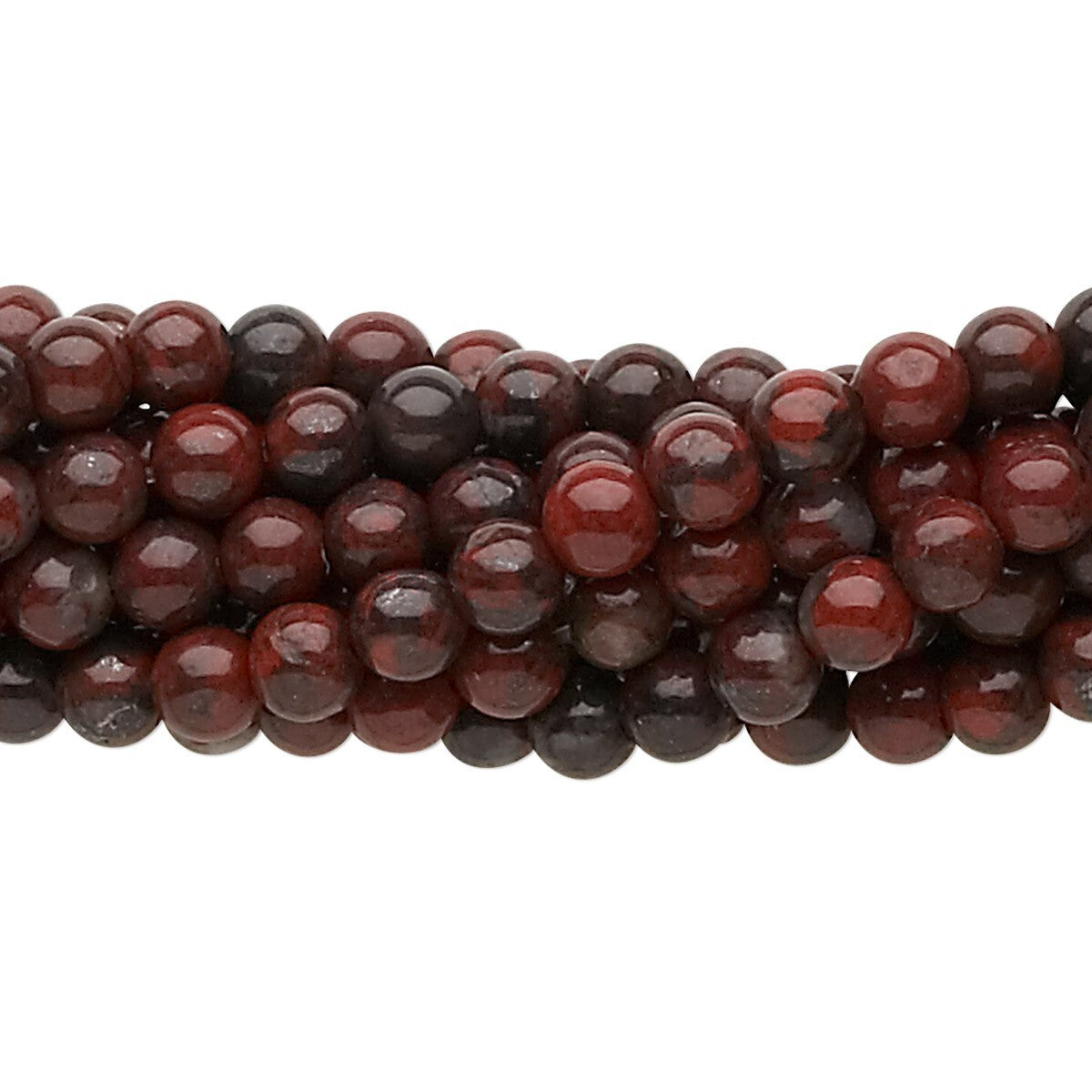 Natural Brecciated Jasper 4mm Round Beads with 0.5-1.5mm Hole, 1 Strand (approx. 100)