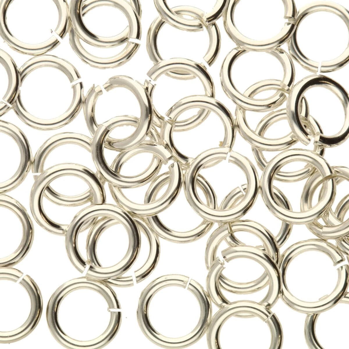 Sterling Silver Round Jumplock Jump Rings, 6mm, 18 Gauge (50)