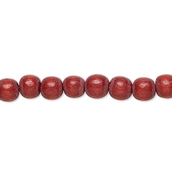 Dyed & Waxed Wood Round Beads 6mm - 2 Strands (approx. 140 pcs)