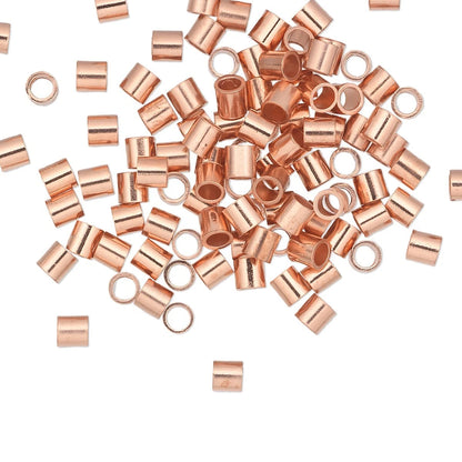 Copper Seamless Crimp Tube Beads, 3x3mm, 100 pcs