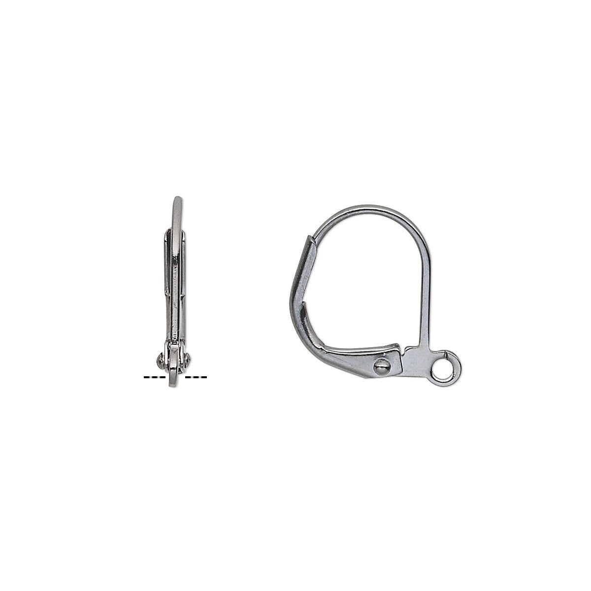 Plated Brass Leverback Ear Wires, 14x13mm Open Loop, 10 pcs