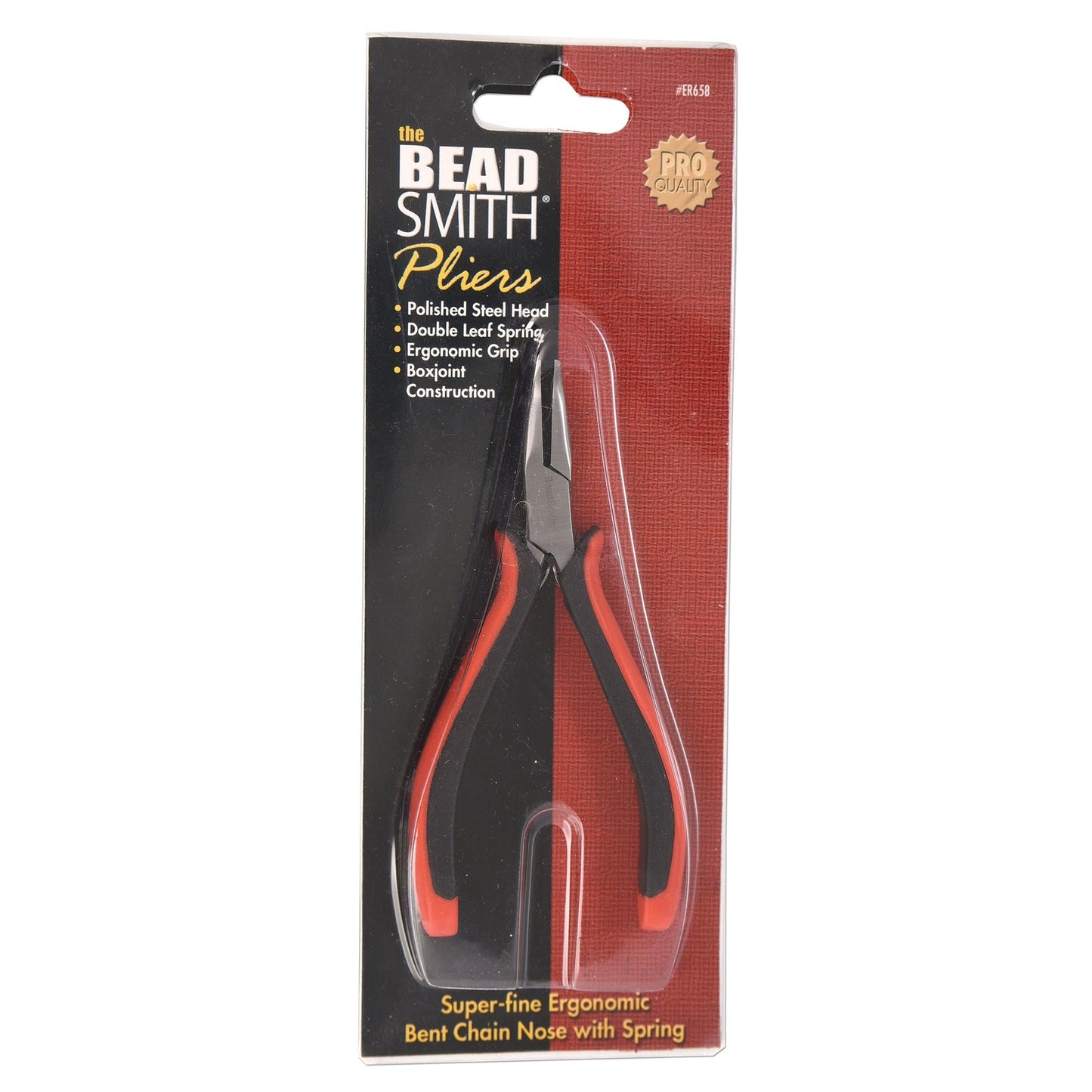 Super Fine Bent Nose Pliers, Ergonomic Grip, 1mm Tip, 5 Inch