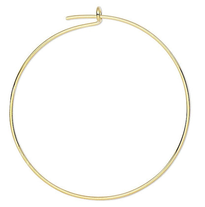 Beading Hoops, Gold Plated Brass, 25mm, 24 Gauge, Round