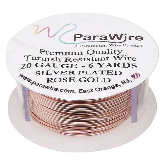 ParaWire Rose Gold Round Wrapping Wire, 20 Gauge (0.81mm), 6 yd