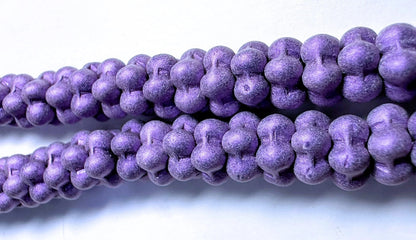 Czech Pressed Glass Purple Satin Flower Rondelle Beads, 7mm, 1 Strand (approx. 60)