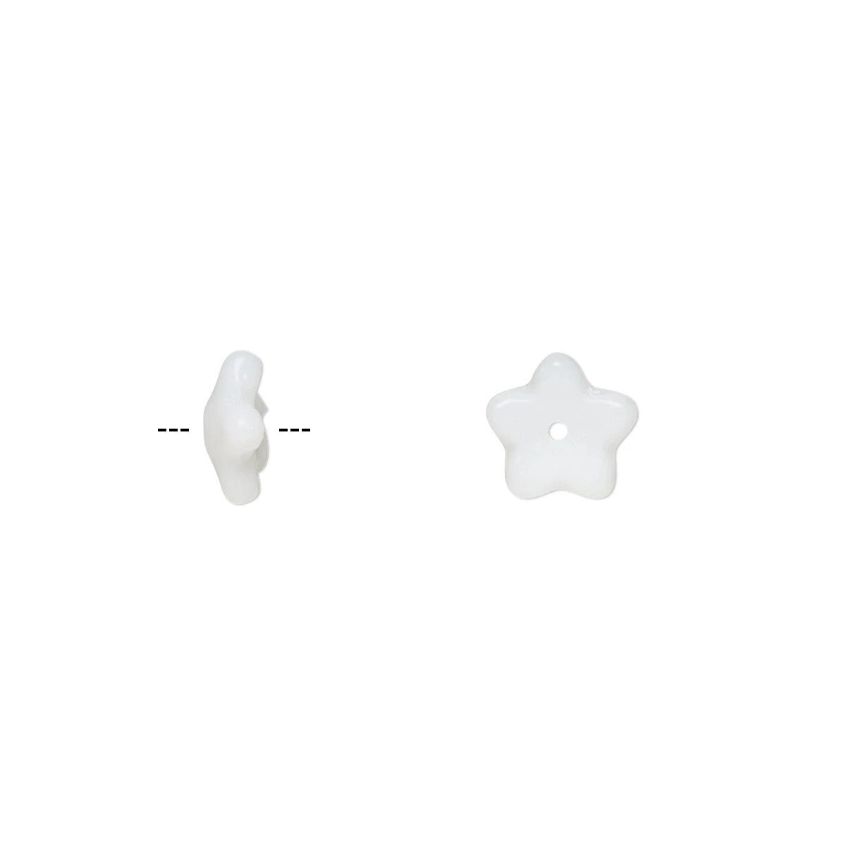 Czech Pressed Glass Opaque White Flower Bead Caps, 8x3mm, 50 pcs