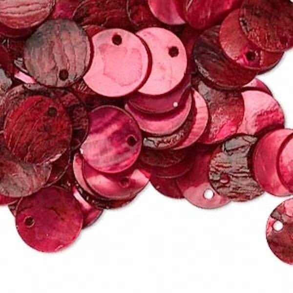 Mussel Shell 10mm Round Coin Drop Charms, 100 pcs