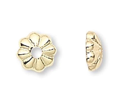 Gold Plated Brass Mini Corrugated Bead Caps 3x1mm for 2-4mm Beads
