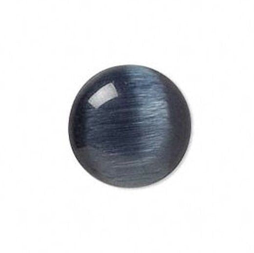 Cat's Eye Fiber Optic Glass Cabochons, Flat Back Round, 10mm to 20mm