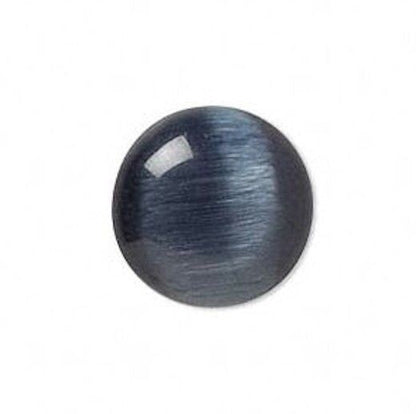 Cat's Eye Fiber Optic Glass Cabochons, Flat Back Round, 10mm to 20mm