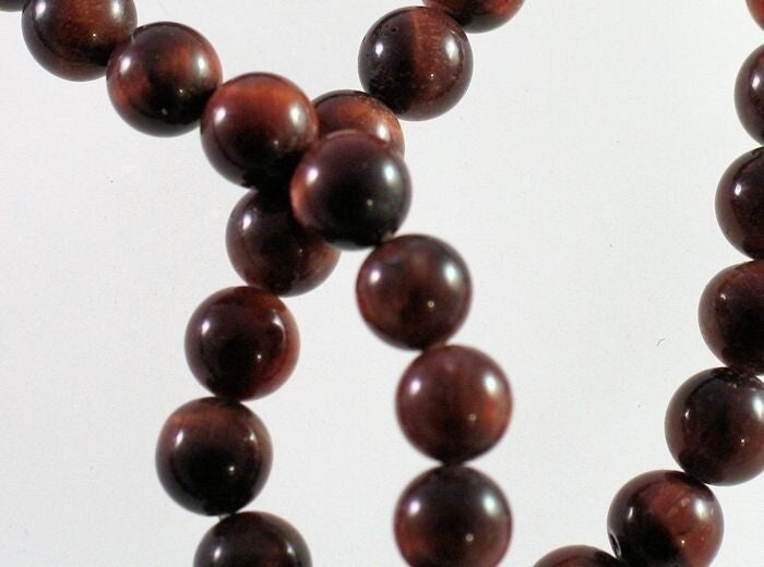 Beads, Red Tiger's Eye (Heated) B Grade 6mm Round, 1 Strand (approx. 67 pcs)