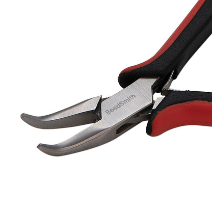 Super Fine Bent Nose Pliers, Ergonomic Grip, 1mm Tip, 5 Inch