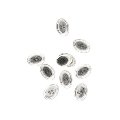 Sterling Silver Oval Bezel Cup Setting, 8x6mm, 10 pcs