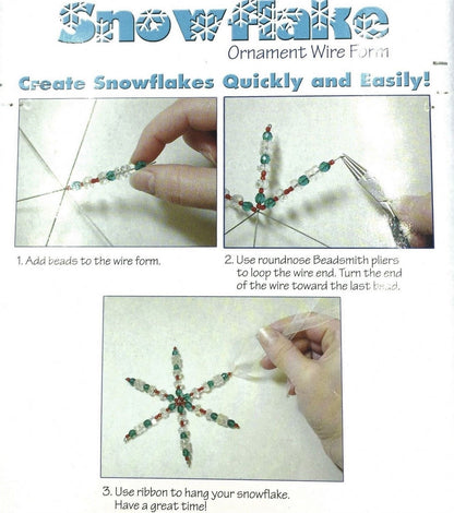 Snowflake Star Wire Ornament Forms, 6 inch, 6 pcs