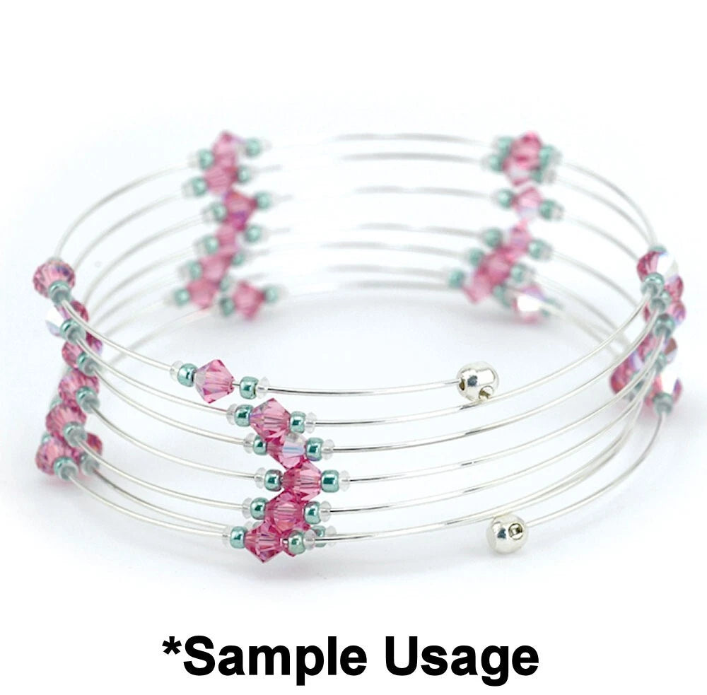 Beadsmith Silver Plated Bracelet Memory Wire 2.5", 1 oz (approx. 70 loops)