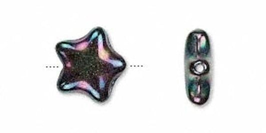 Czech Pressed Glass Iris Purple AB Star Beads, 11mm, 1 Strand (approx. 35)