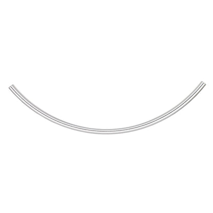 Brass 100x3mm Curved Tube Beads, Silver Plated, 10 pcs