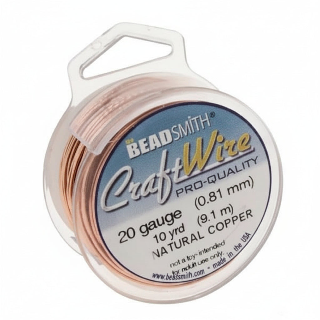 Beadsmith Natural Copper Round Wrapping Wire, 20 Gauge (0.81mm), 10 yd