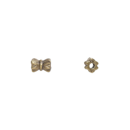 100 Antiqued Brass Plated Pewter 5x4mm Hourglass Beads with 0.6-0.8mm Hole