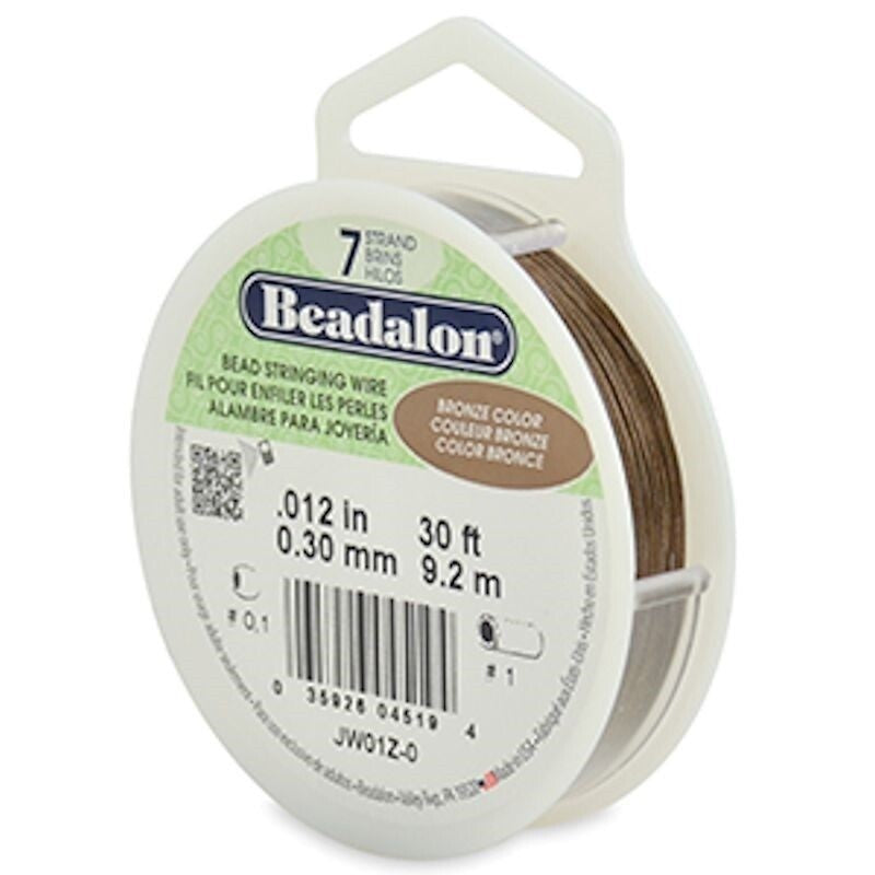 Beadalon 7 Strand Bronze Beading Wire 0.012" Diameter, 30 Foot Spool
