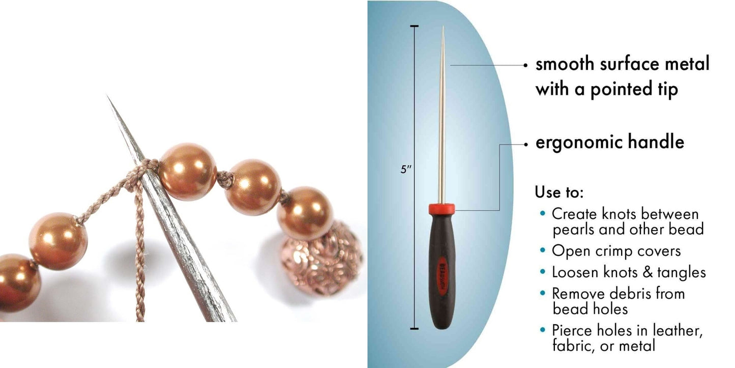 BeadSmith Ergonomic Knotting Awl, Fine Tip