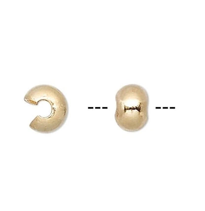 Gold Plated Brass Crimp Covers, 5mm, 500 pcs