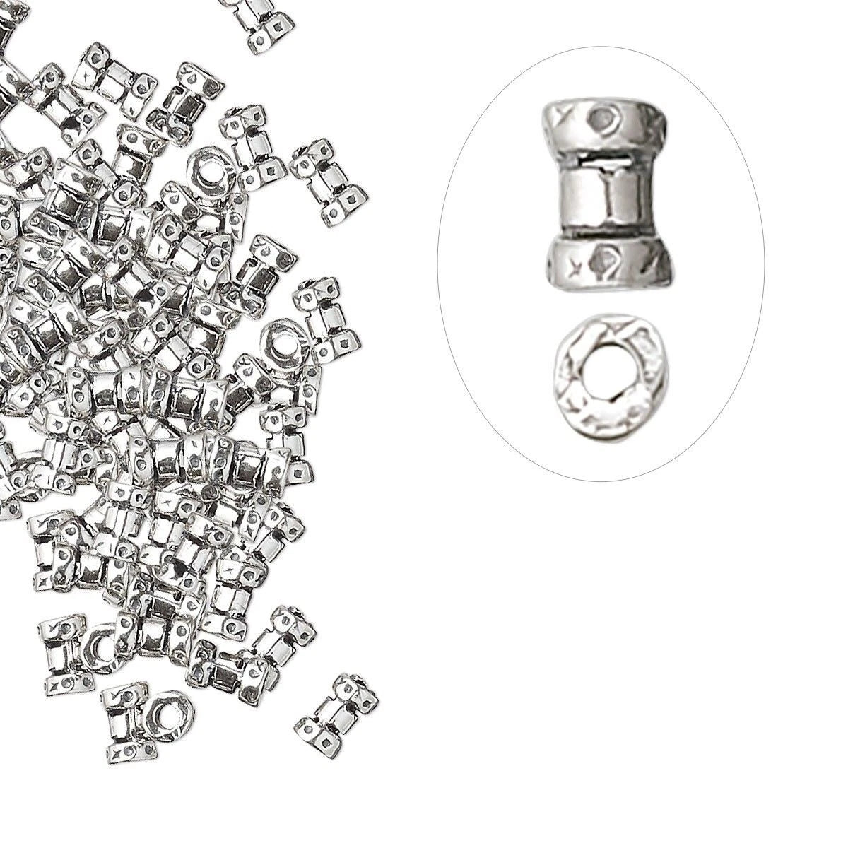 Sterling Silver Crimp Tube Beads, 4x2.5mm, 10 pcs