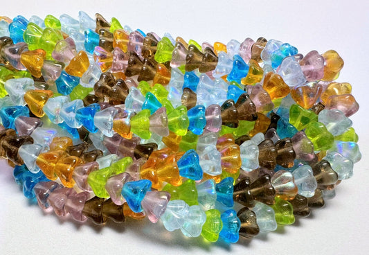 Colorful beads on a white background