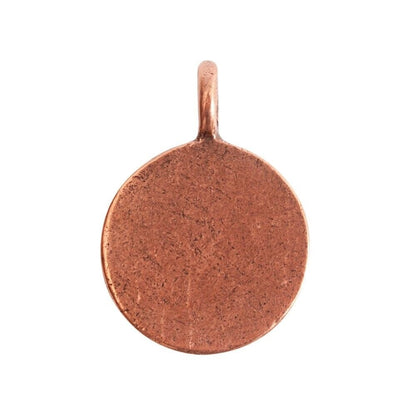 Nunn Design Antiqued Copper Patera Small Circle Bezel Pendant, 26x19mm