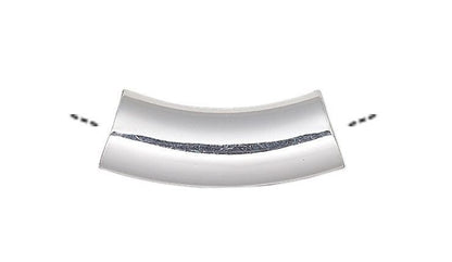 Silver Plated Brass Curved Tube Beads 15x5mm, 10 pcs