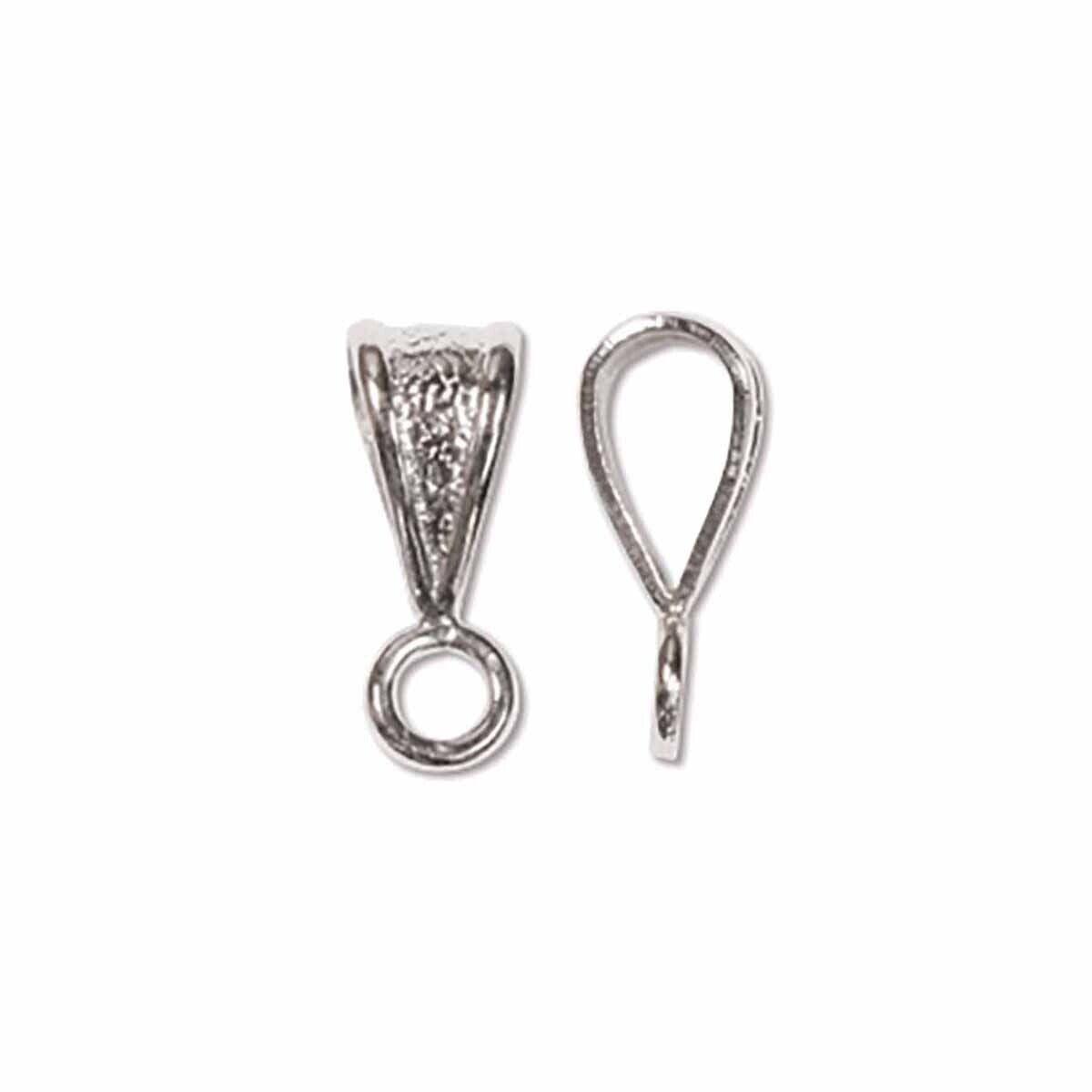 BeadSmith Brass Slide-On Pendant Bails with Loop, 5x5x14mm