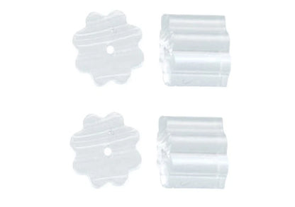 Clear Rubber Earring Backs, 3x3.5mm, Ribbed, Latex Free, 500 pcs