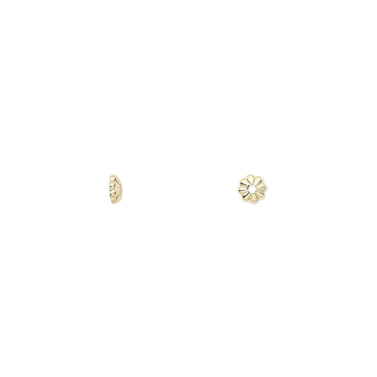 Gold Plated Brass Mini Corrugated Bead Caps 3x1mm for 2-4mm Beads