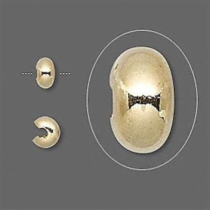 Plated Brass Smooth Crimp Covers 5mm, 100 pcs