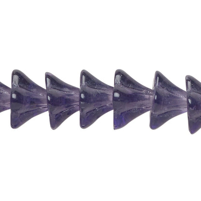 Translucent Purple Czech Glass Trumpet Flower Beads, 12x10mm - approximately 39 pcs