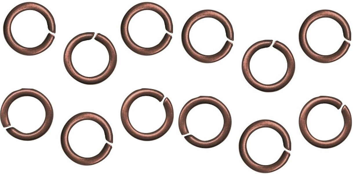 Antiqued Copper Brass Round Jump Rings, 19 Gauge, 6.5mm, 100 pcs