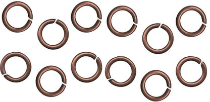 Antiqued Copper Brass Round Jump Rings, 19 Gauge, 6.5mm, 100 pcs