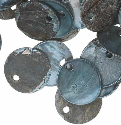 Mussel Shell 10mm Round Coin Drop Charms, 100 pcs