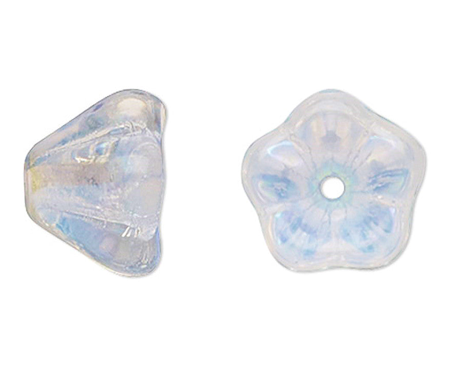 Czech Pressed Glass Bell Cone Flower Beads 8.5x6.5mm - 20 pcs