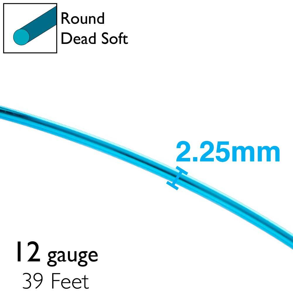 BeadSmith Anodized Aluminum Wire 12 Gauge - 39 Feet
