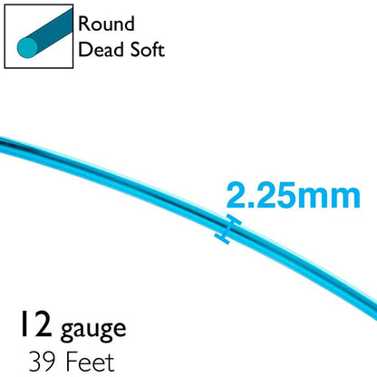 BeadSmith Anodized Aluminum Wire 12 Gauge - 39 Feet