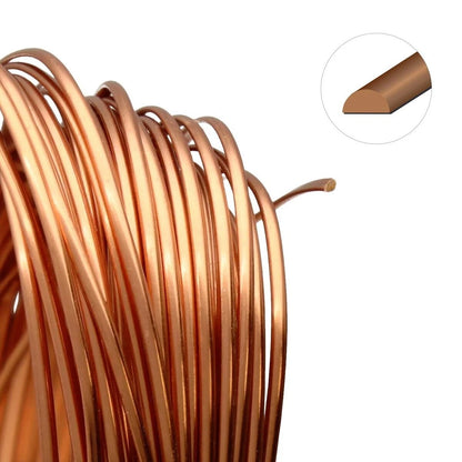 Non-Tarnish Copper Half Round Wire, 18 Gauge (1.02mm), 7 Yards