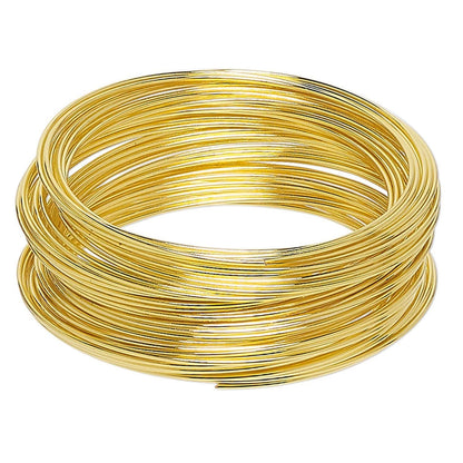 Gold Finished Stainless Steel Bracelet Memory Wire, 1-3/4 inch, 1 oz (approx. 60 Loops)