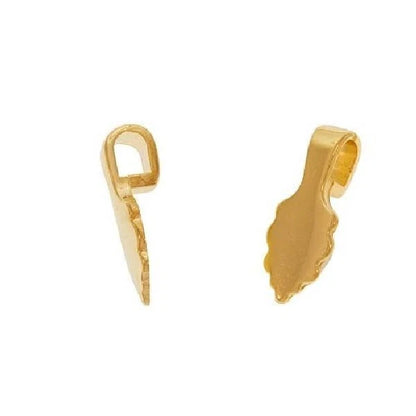 Aanraku Small 18KT Gold Plated Glue-On Leaf Bail, 16x6.5mm, 25 pcs