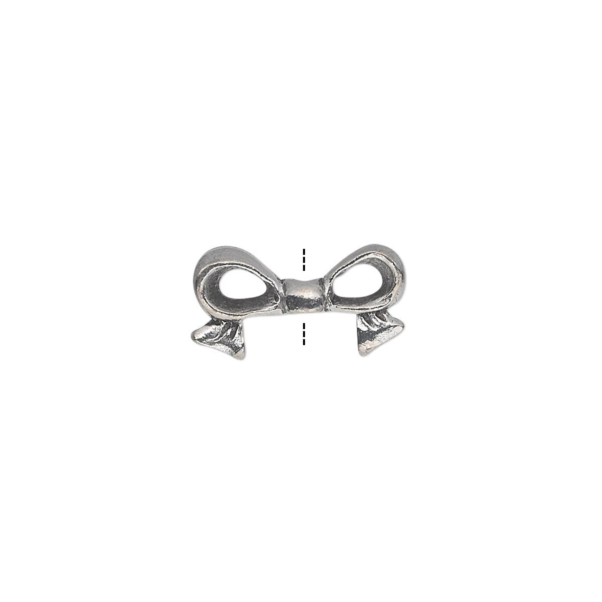 Antiqued Pewter 3D Bow Topper Beads, 16x9mm, 4 pcs