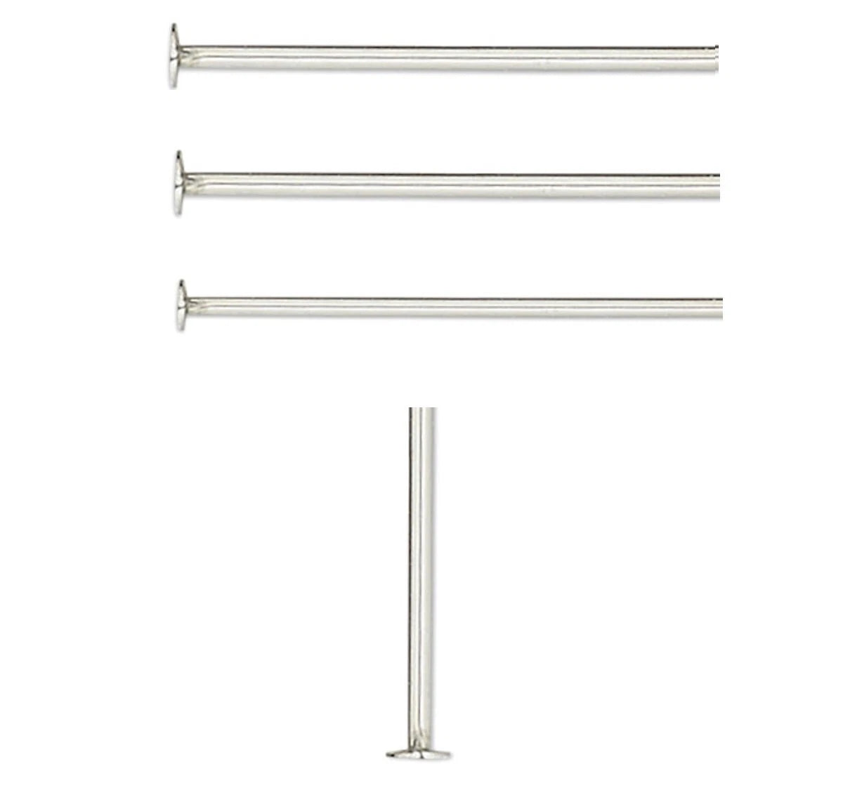 Stainless Steel Standard Head Pins, 21 Gauge, 1 Inch, 50 pcs