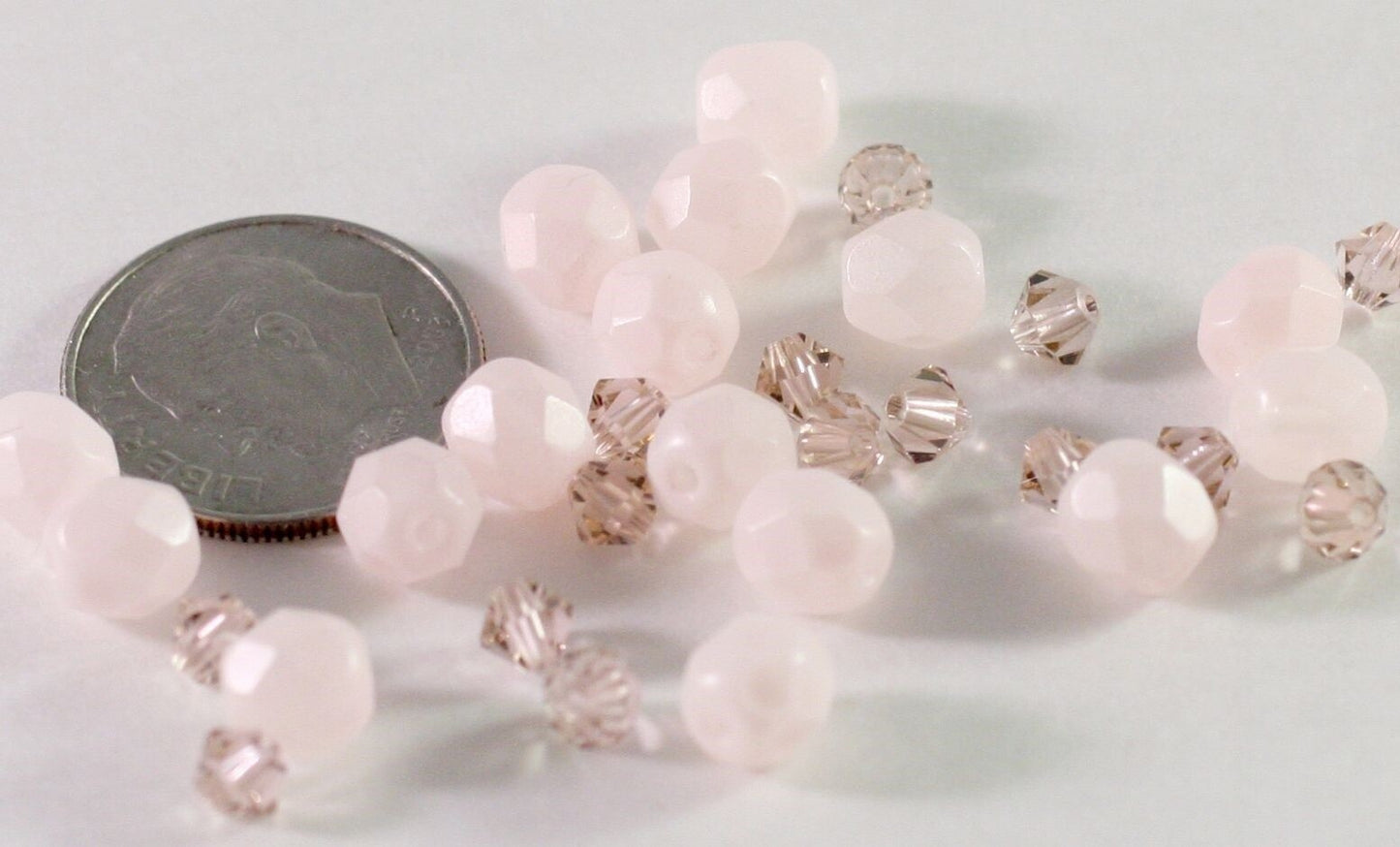 Czech Fire-Polished & Swarovski Crystal Pink Bead Mix, 32 pcs
