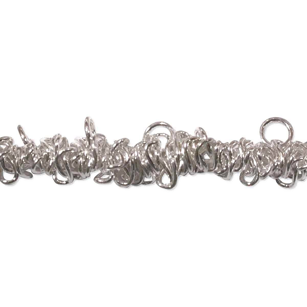 1 Silver Plated Bungee Bracelet Stretchable Metal Chain with Jump Rings *